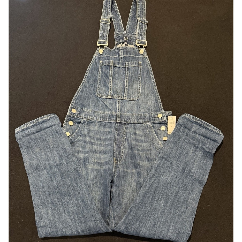 Gap Denim Bib Overalls Metal Buttons Women's Size Small NWT